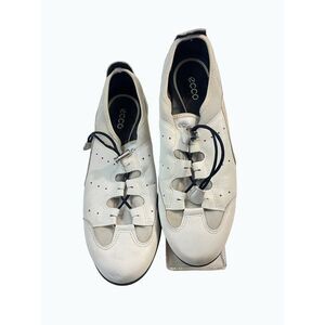 Ecco Vibration White Leather Mesh Toggle Lace Sneakers 40 US 9 9.5